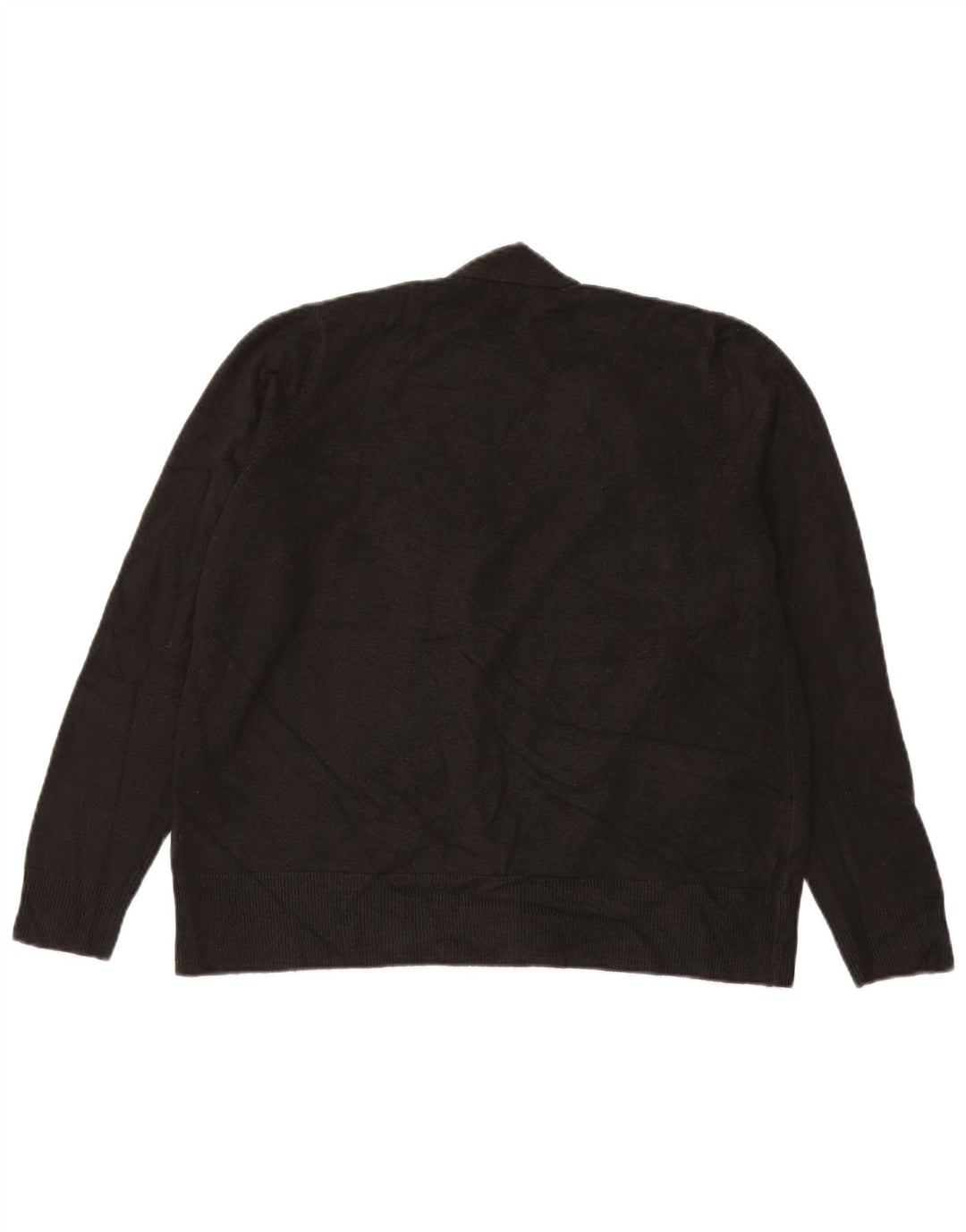 Marks & Spencer Womens Open Cardigan Sweater UK 16 Large Black Acryl