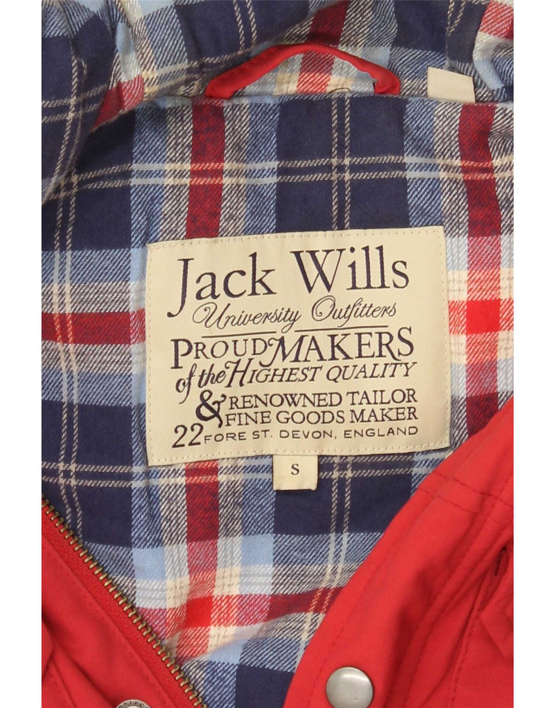 Jack Wills Herre Hooded Utility Gilet UK 36 Small Red