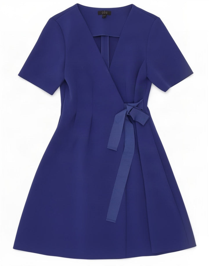 Cos Dame slå-om-kjole EU 38 Medium Blue Polyester