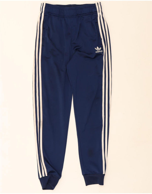 Adidas Drenge Træningsdragt Bukser Joggers 13-14 År Marineblå Polyester