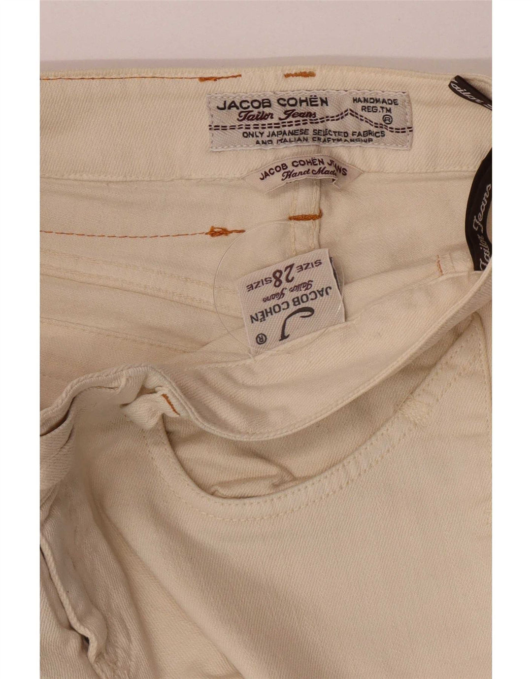 Jacob Cohen Dame Slim Jeans W28 L30 Beige Bomuld