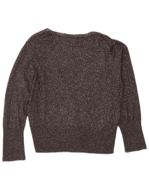 Oasis Womens Crop Cardigan Sweater UK 12 Medium Grey Flecked Viscose