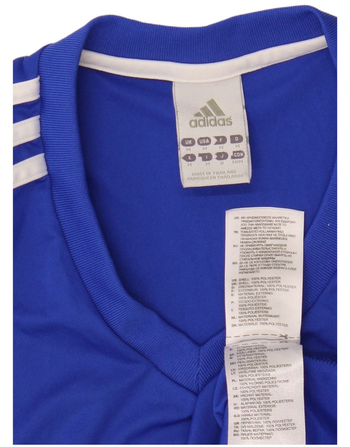 Adidas Herre Climalite T-Shirt Top Medium Blue Polyester