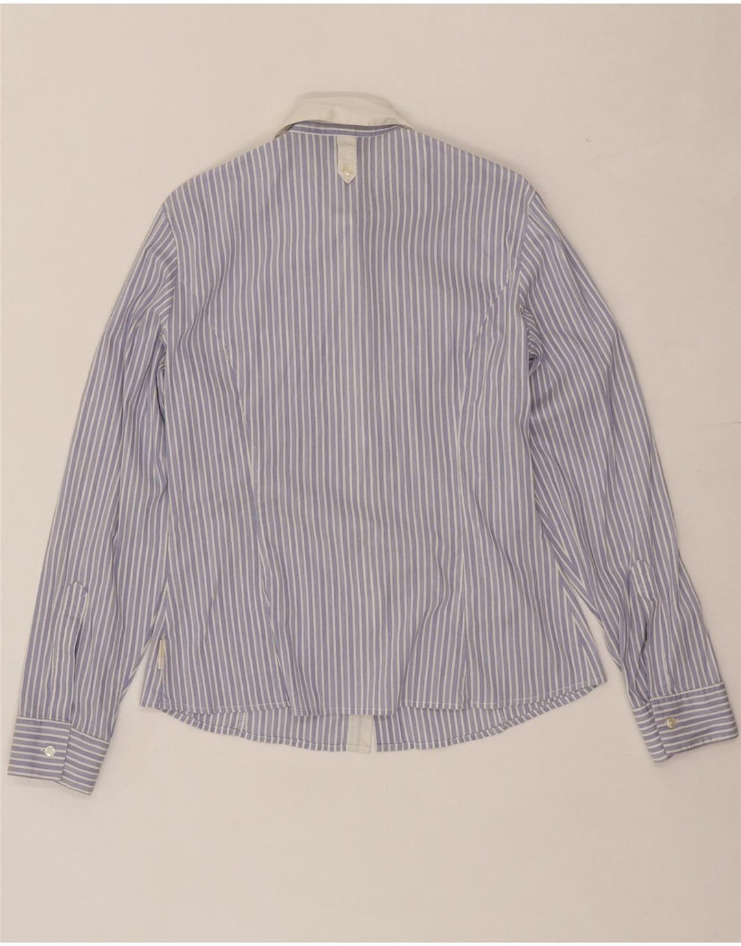 TRUSSARDI JEANS Womens Shirt UK 14 Large Blue Striped Vintage Trussardi Jeans and Second-Hand Trussardi Jeans from Messina Hembry 