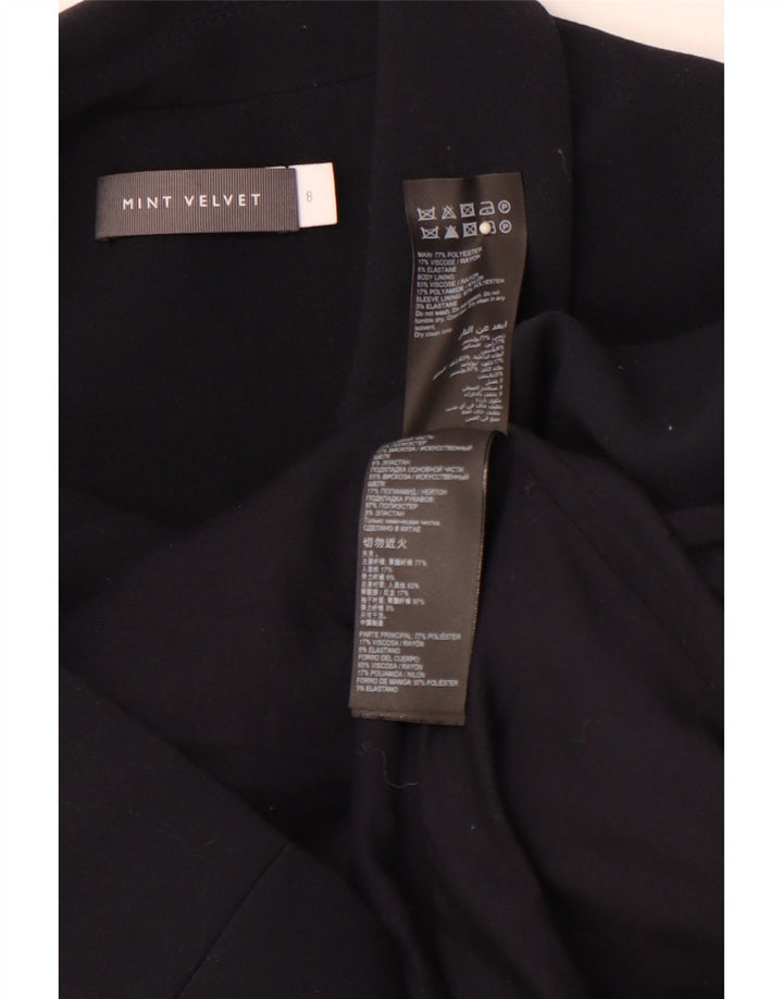 MINT VELVET Dame Dobbeltradet Blazer Jacket UK 8 Small Black