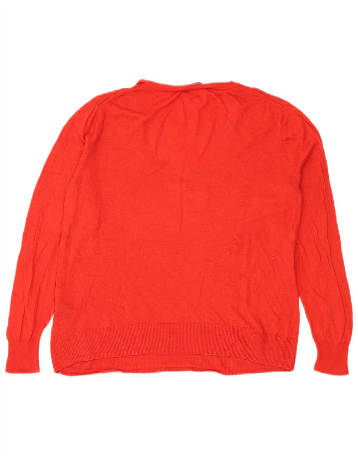 Zara Womens Crop V-hals sweater UK 12 Medium Rød Silke