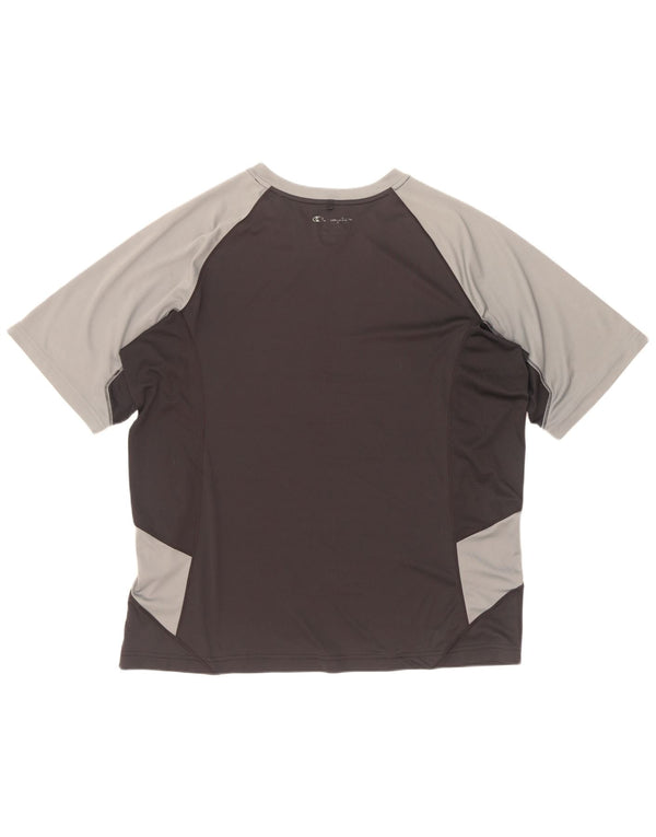 Champion Herre T-Shirt Top XL Sort Colourblock Polyester