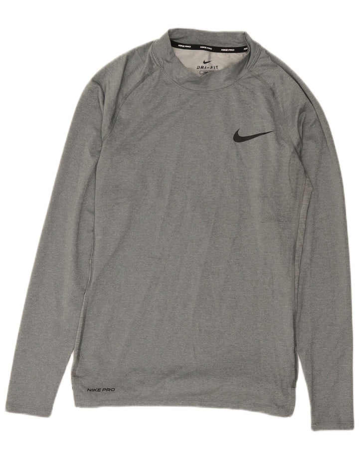 Nike Herre Dri Fit Top Langærmet Medium Grey Polyester