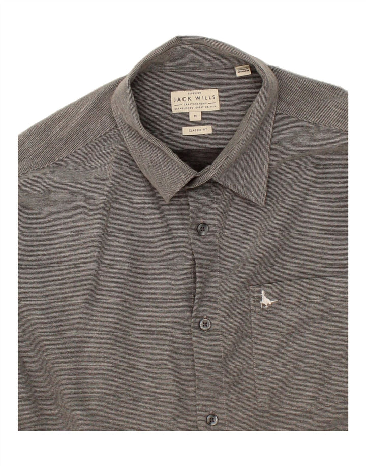 JACK WILLS Mens Classic Fit Shirt Medium Grey Pinstripe Vintage Jack Wills and Second-Hand Jack Wills from Messina Hembry 