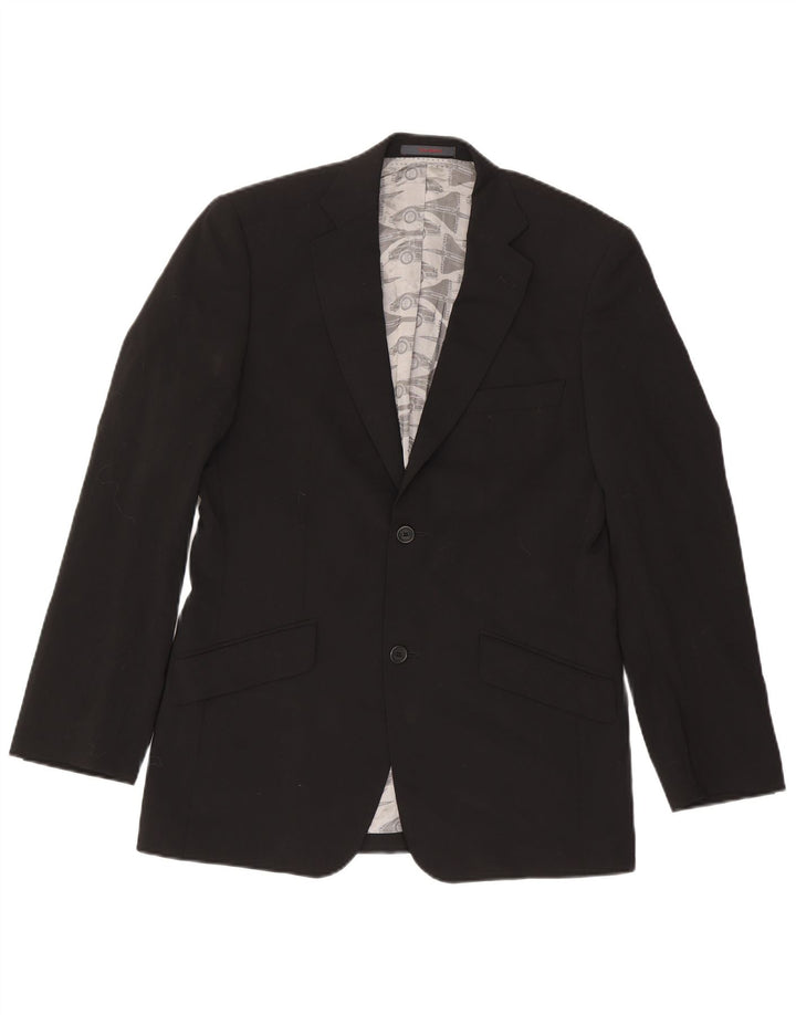 Ted Baker Herre 2-knaps blazerjakke UK 38 Medium Sort Uld