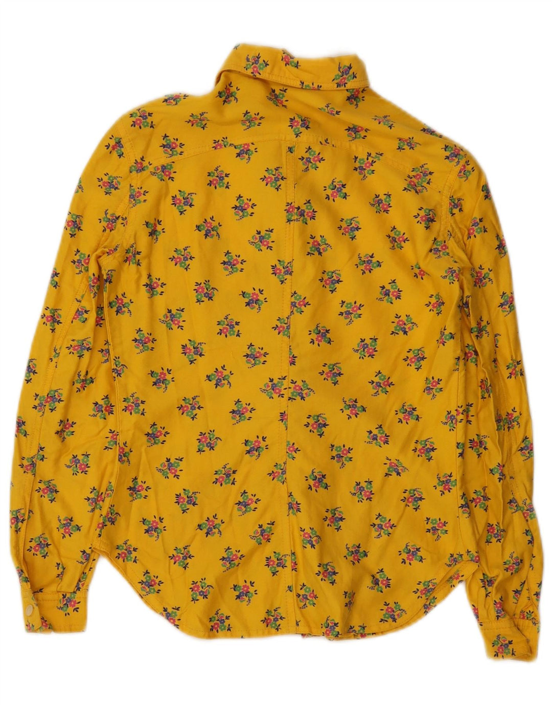 Vintage dameskjorte UK 8 Small Yellow Floral
