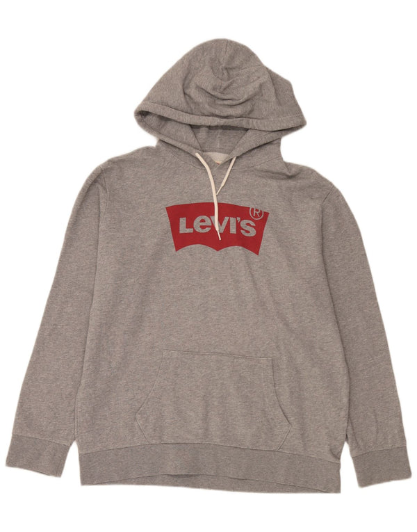 Levi's Grafisk hættetrøje til mænd, stor grå bomuld