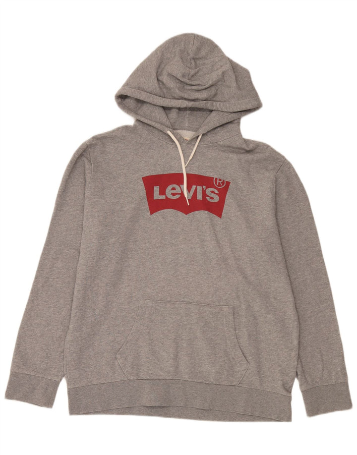 Levi's Grafisk hættetrøje til mænd, stor grå bomuld