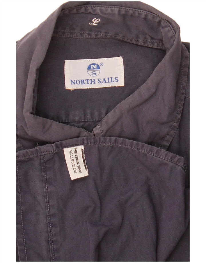 NORTH SAILS Mens Short Sleeve Shirt Large Navy Blue Cotton