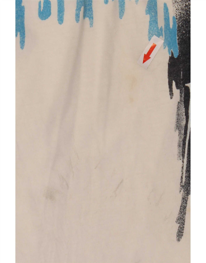 Ellesse Herre abstrakt mønster Polo Shirt Medium White