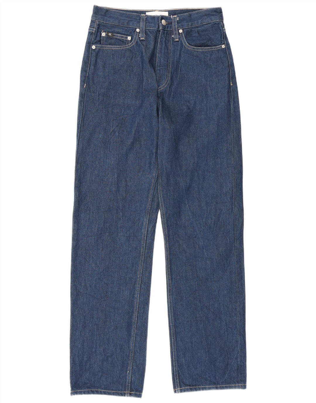 Calvin Klein Dame Straight Jeans W28 L30 Blå Bomuld