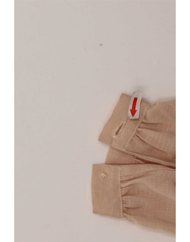 Vintage dameskjorte bluse UK 14 Medium Beige Plettet