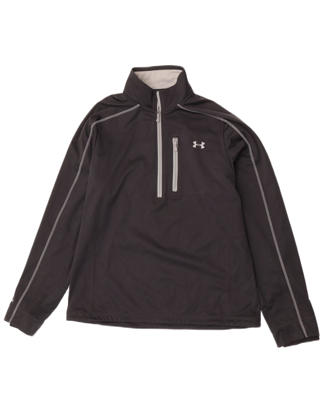Under Armour Herre Zip Neck Pullover Træningsdragt Top Stor Sort Polyester