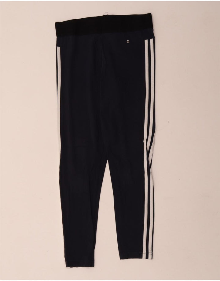 Adidas Dame Leggings UK 12/14 Medium Navy Blue Bomuld