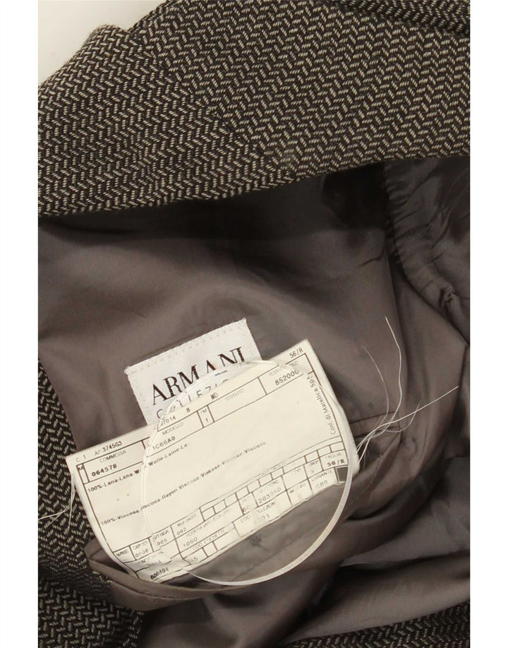 Armani Collezioni Herre 3-knaps blazerjakke IT 56 3XL grå sildeben