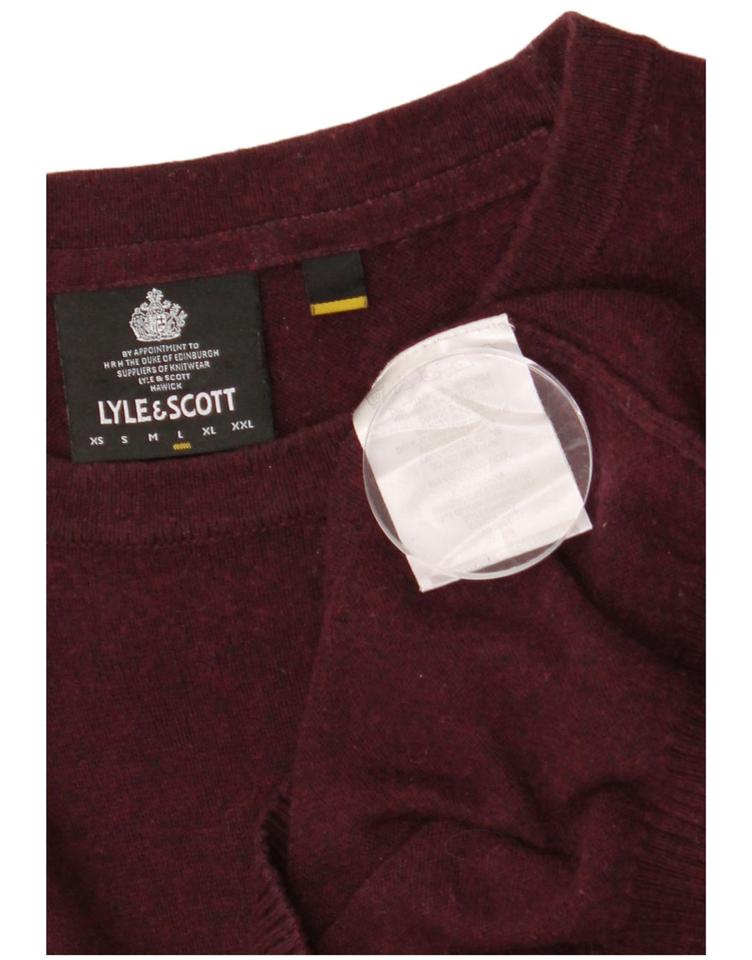 LYLE & SCOTT Herre sweater med rund hals, stor rødbrun bomuld