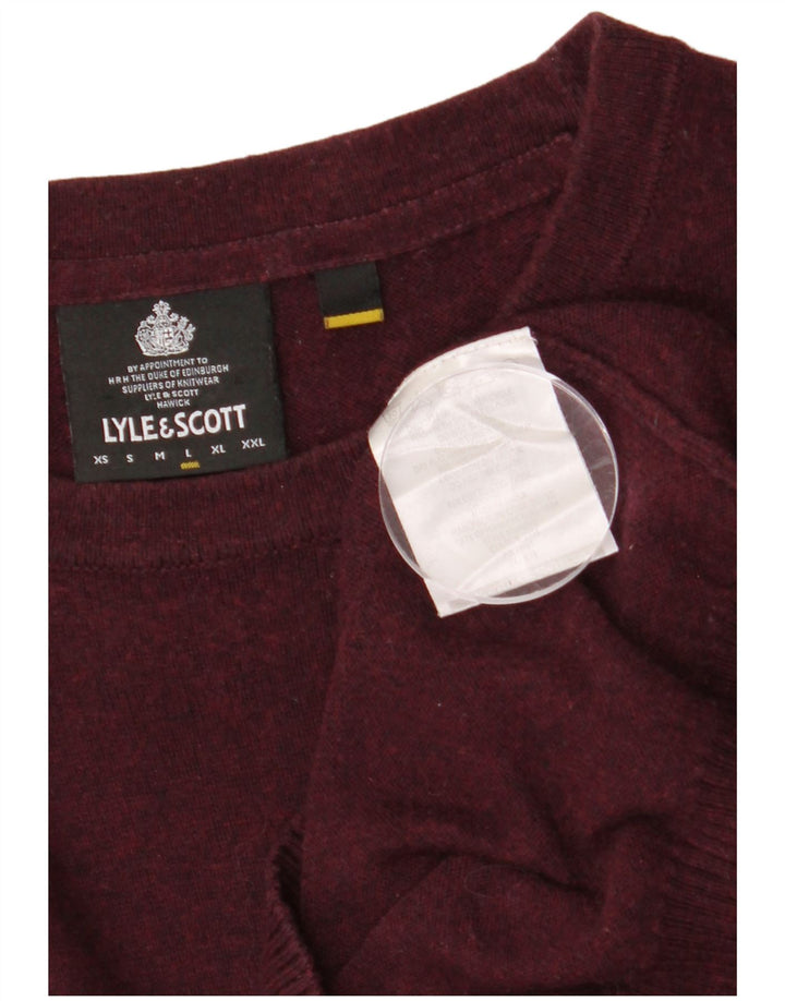 LYLE & SCOTT Herre sweater med rund hals, stor rødbrun bomuld
