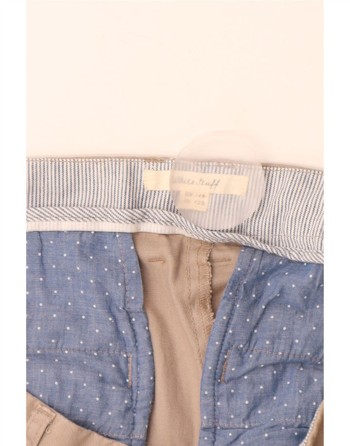 WHITE STUFF Slim Chino-bukser til kvinder UK 14 Large W32 L30 Beige Bomuld
