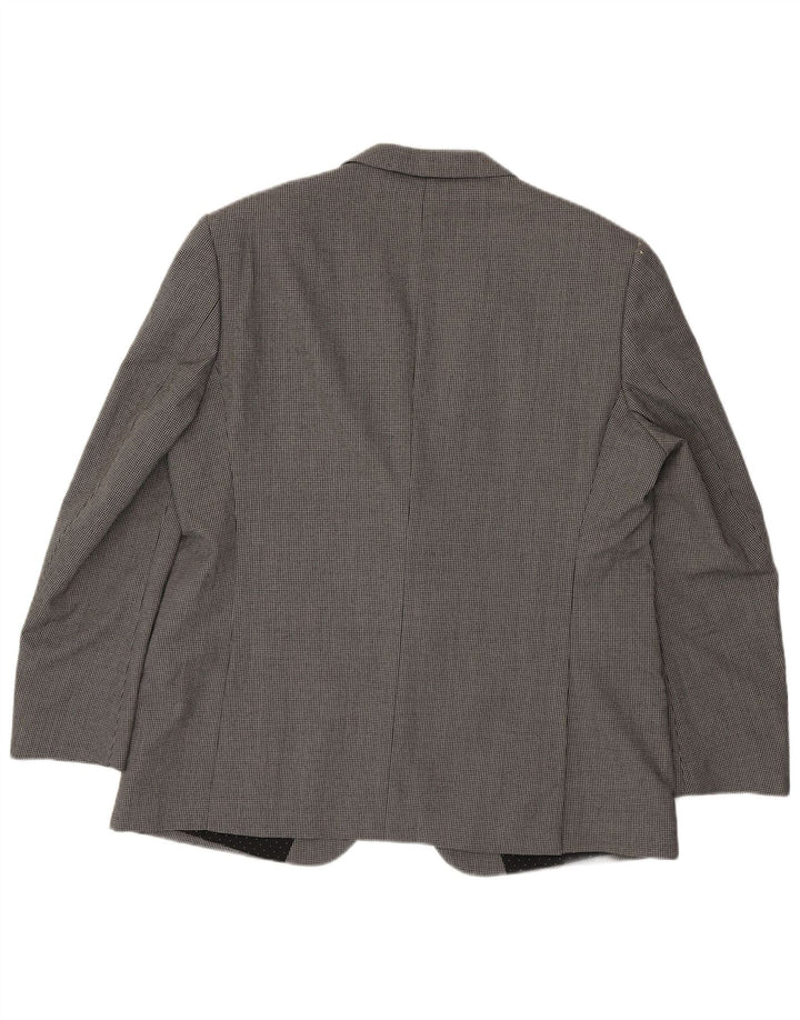 Marks & Spencer Herre 2-knaps blazerjakke UK 46 3XL Grå Houndstooth Uld