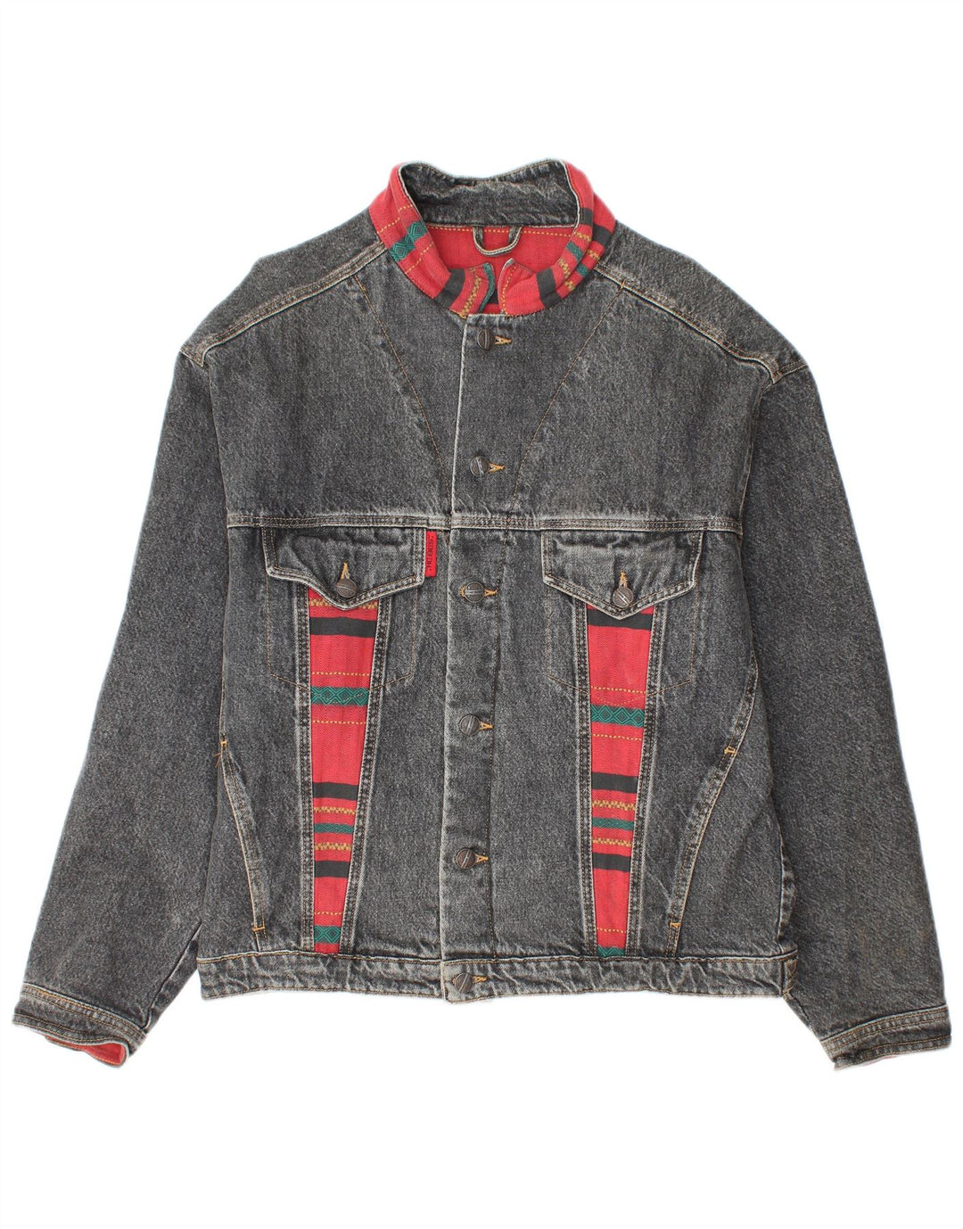 Vintage denimjakke til mænd UK 38 Medium Blue Colourblock