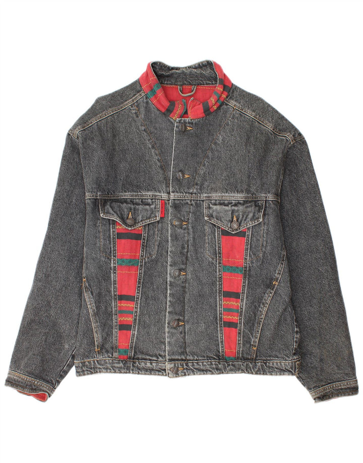 Vintage denimjakke til mænd UK 38 Medium Blue Colourblock