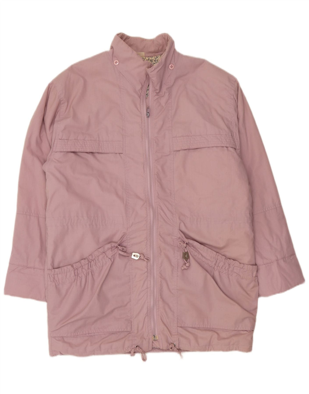 Vintage Dame Oversized Windbreaker Coat IT 36/38 XS Pink Polyester