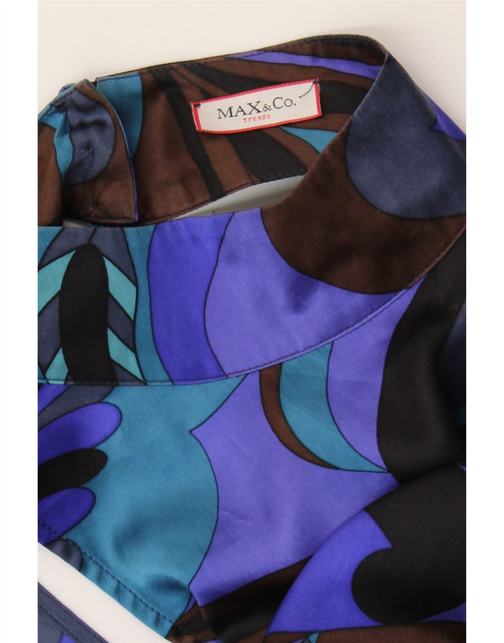 Max & Co. Kvinders abstrakt mønster skedekjole UK 12 Medium Purple
