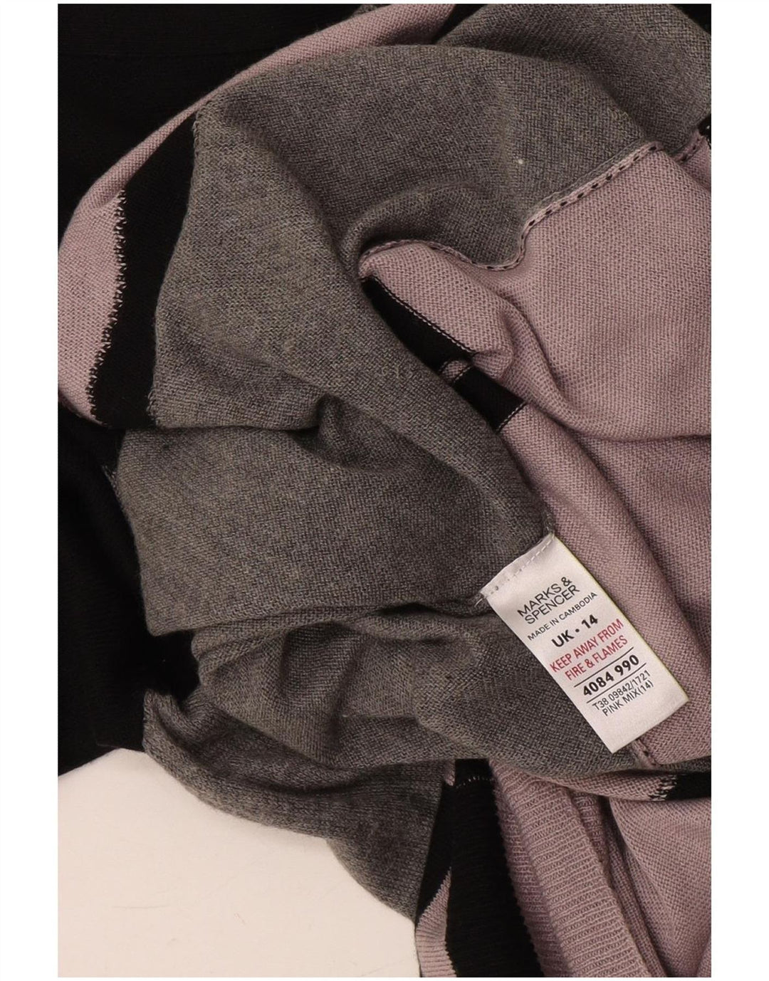 Marks & Spencer strikket tunikakjole til kvinder UK 14 Medium Pink Colourblock
