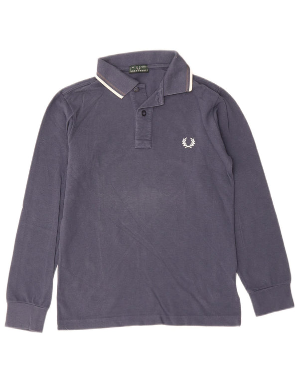 Fred Perry drenge langærmet polo shirt 11-12 år marineblå bomuld