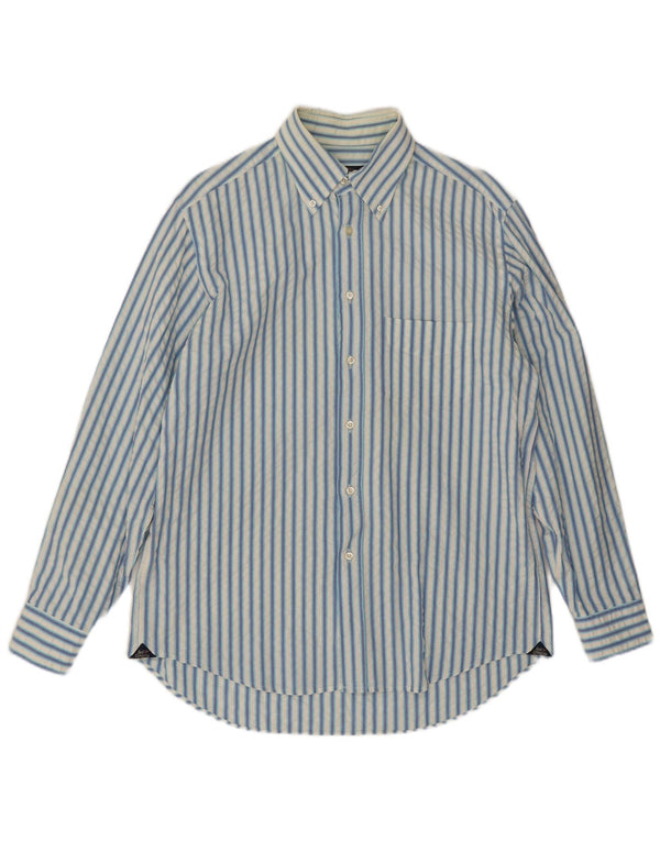 Best Company Mens Shirt Large Blue Striped Cotton