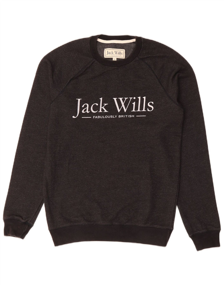 JACK WILLS Grafisk sweatshirt til mænd XS Sort