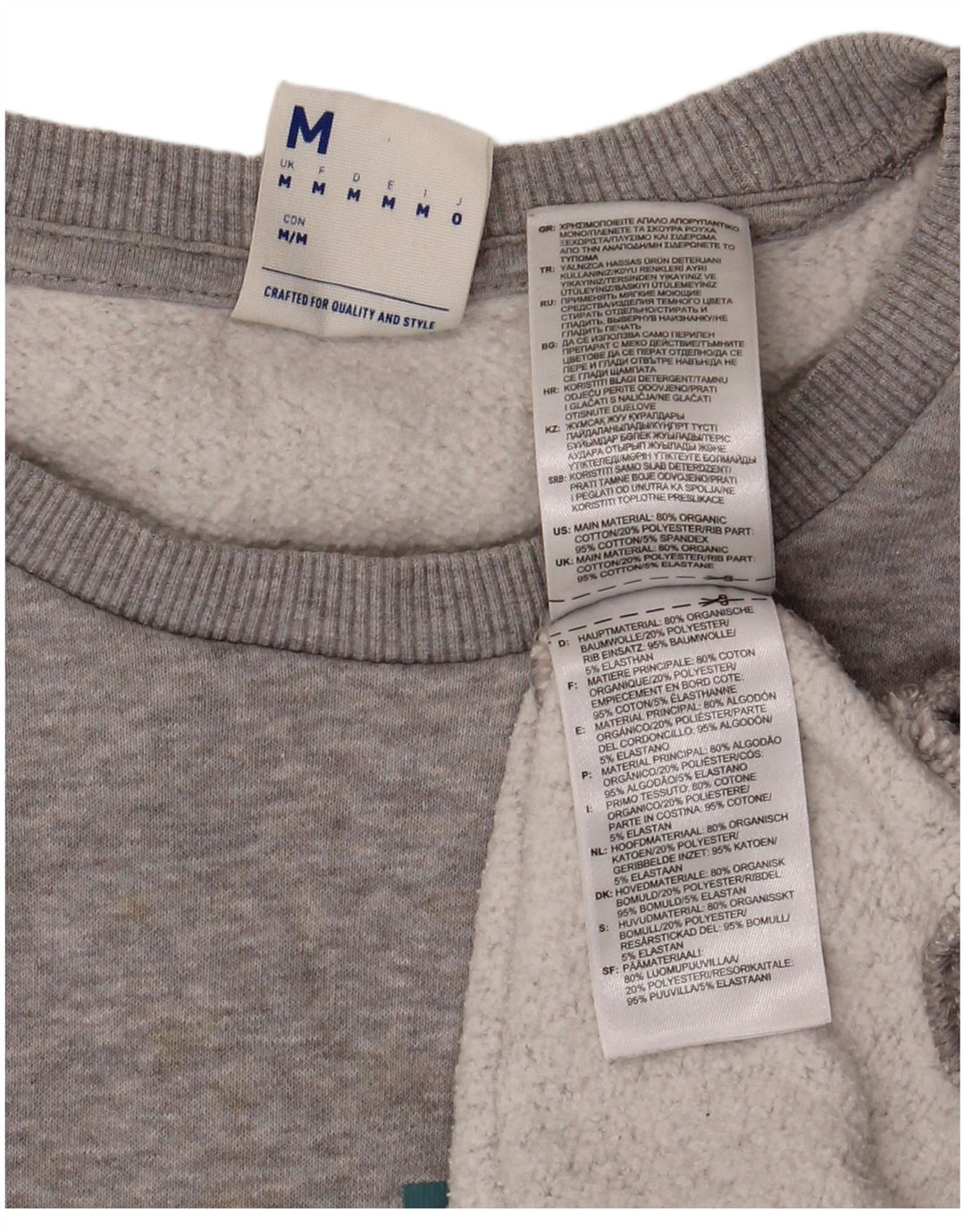 Reebok Herre grafisk sweatshirt Jumper Medium Grå Bomuld