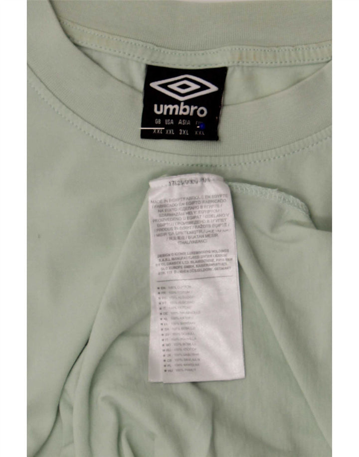 Umbro Herre T-Shirt Top 2XL Grøn Bomuld