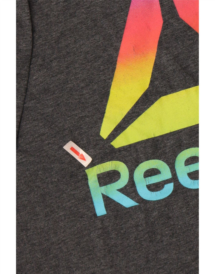 Reebok Herre Grafisk T-Shirt Top Stor Grå Polyester