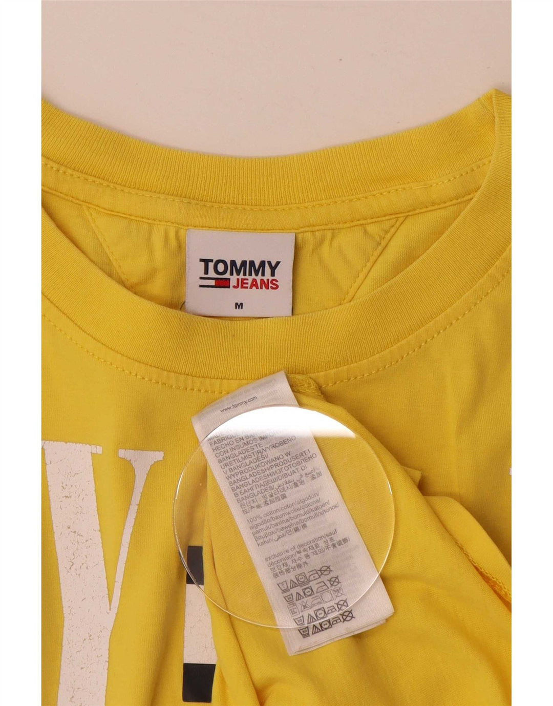 Tommy Hilfiger Herre grafisk T-shirt Top Medium Gul Bomuld