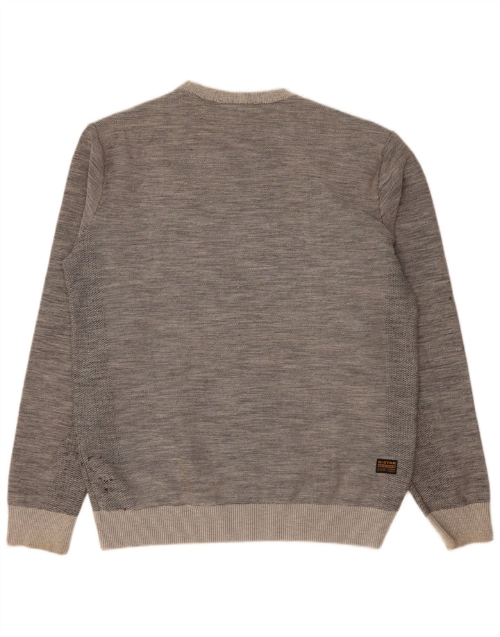 G-Star Herre grafisk sweatshirt Jumper Medium Grey Flecked Bomuld
