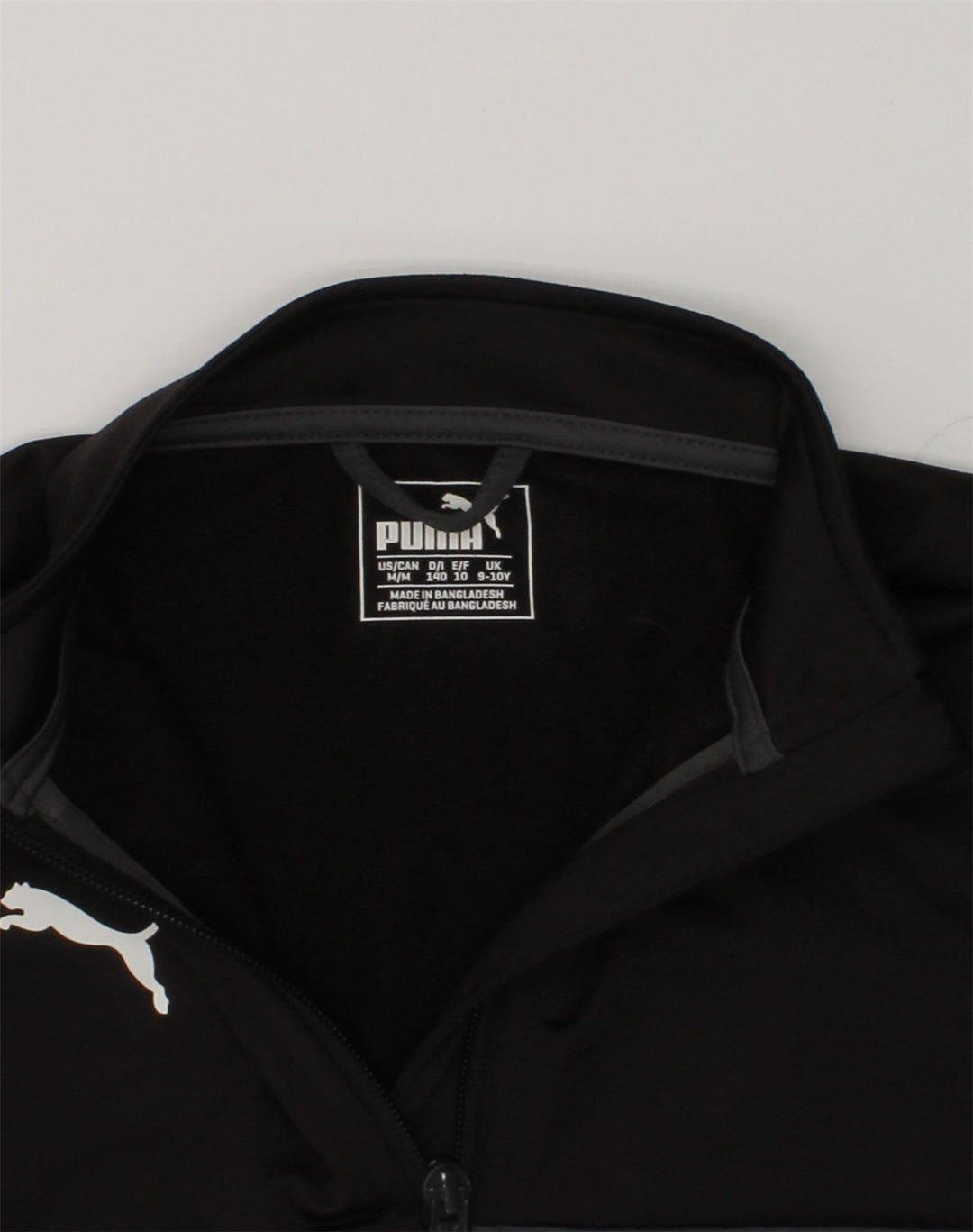 PUMA Boys Tracksuit Top Jacket 9-10 Years Black Colourblock Polyester | Vintage Puma | Thrift | Second-Hand Puma | Used Clothing | Messina Hembry 