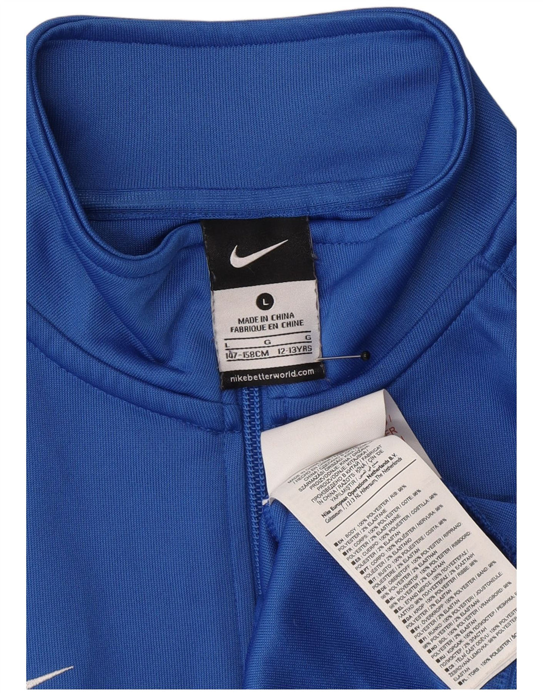 Nike drenge grafisk træningsdragt topjakke 12-13 år stor blå farveblok