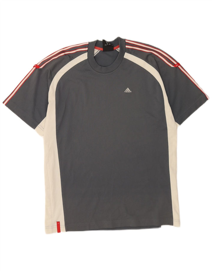 Adidas Herre T-Shirt Top Lille Grå Colourblock Polyester