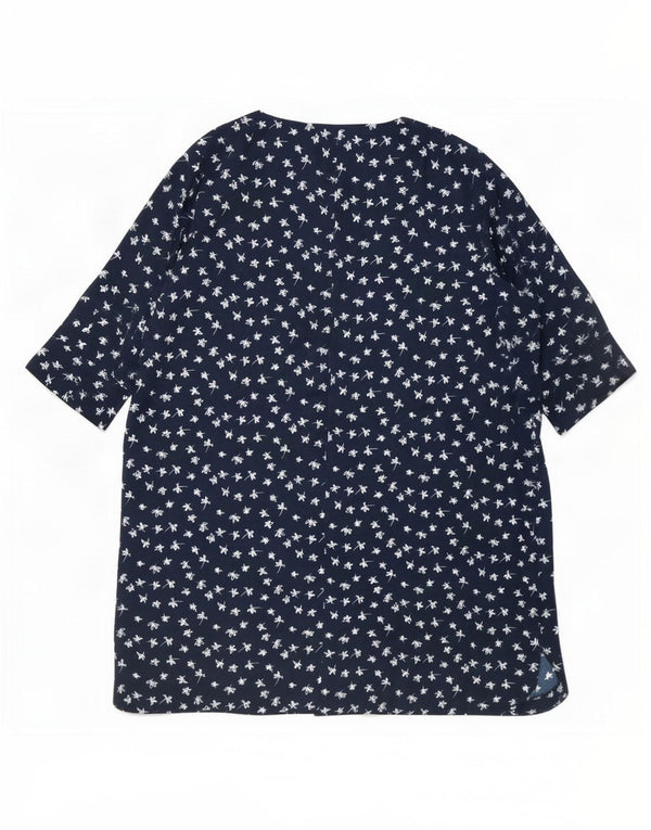 Marks & Spencer Dame 3/4-ærmet Shift Dress UK 22 3XL Navy Blue Floral