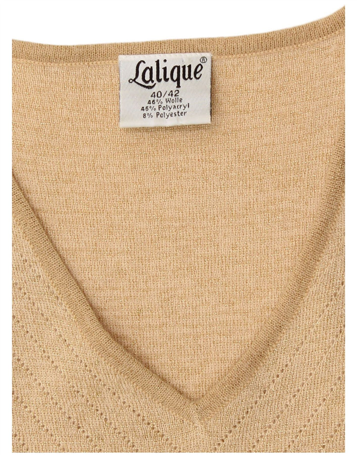 Vintage Dame Vest Tank Top IT 40/42 Lille Beige Uld