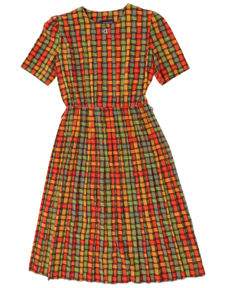 Shubette Dame A-Line Kjole UK 14 Medium Grøn Geometrisk