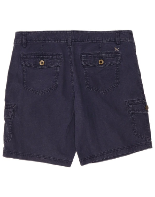 Eddie Bauer Dame Cargo Shorts US 10 Large W34 Navy Blue Cotton