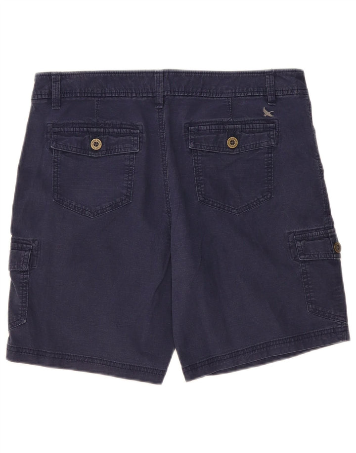 Eddie Bauer Dame Cargo Shorts US 10 Large W34 Navy Blue Cotton