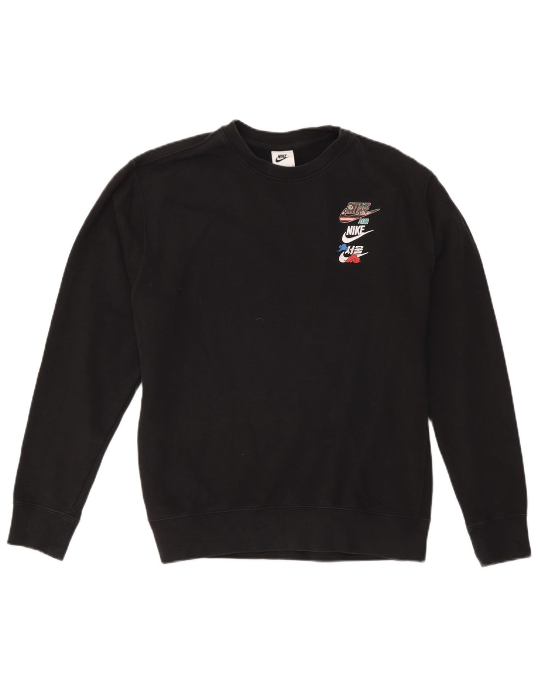 Nike Dame Sweatshirt Jumper UK 16 Stor sort bomuld